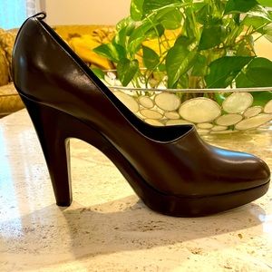 Jil Sander Brown Leather Pump/Mary Jane